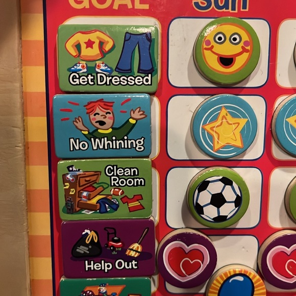 Responsibility chart children kids wipeoff rewards chores calendar hanging board - Picture 5 of 7